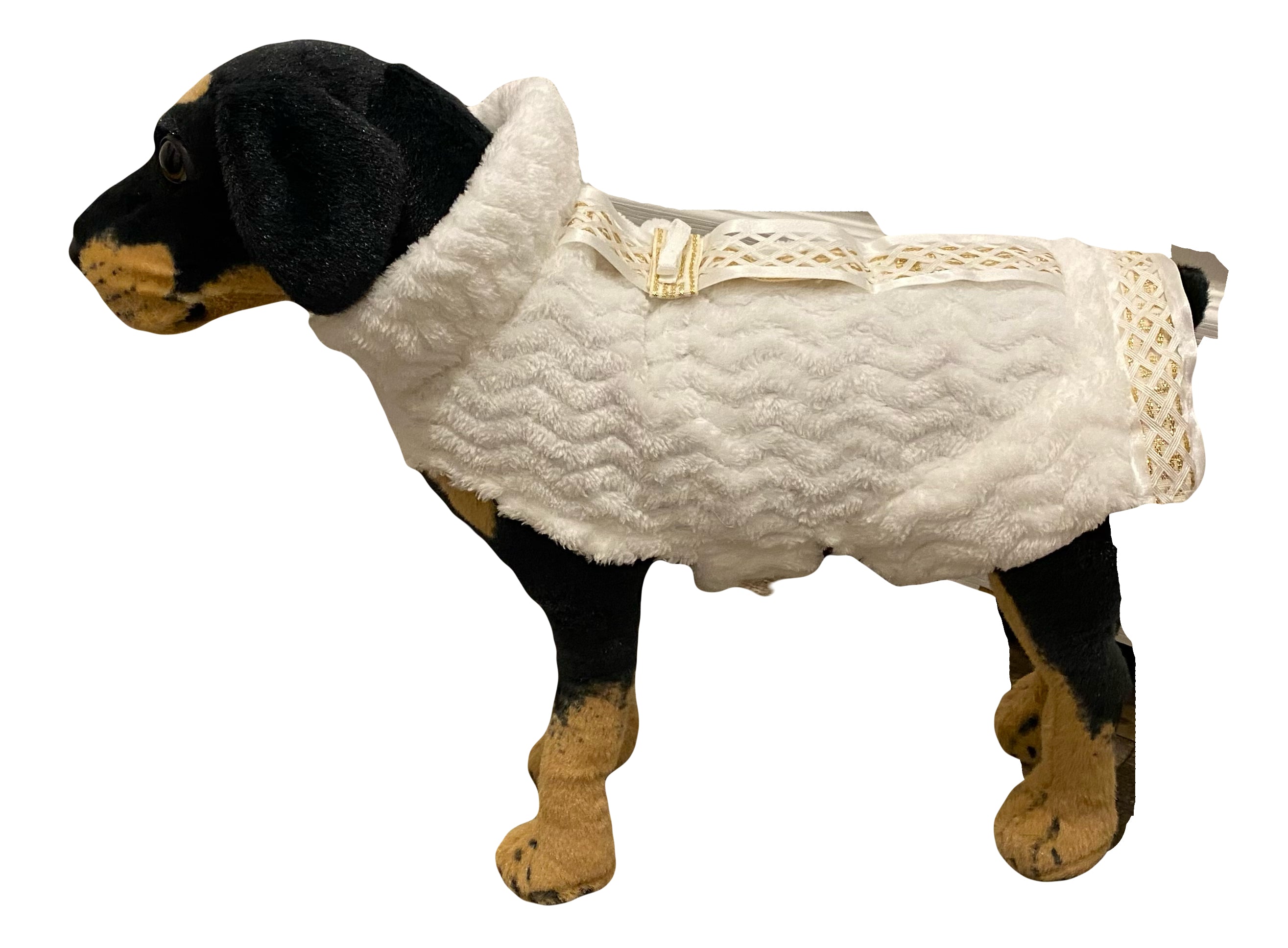 Custom Dog Coat White Velour Handmade Not pajamas